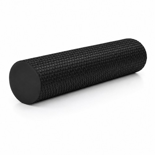 Black fitness foam roller - black,